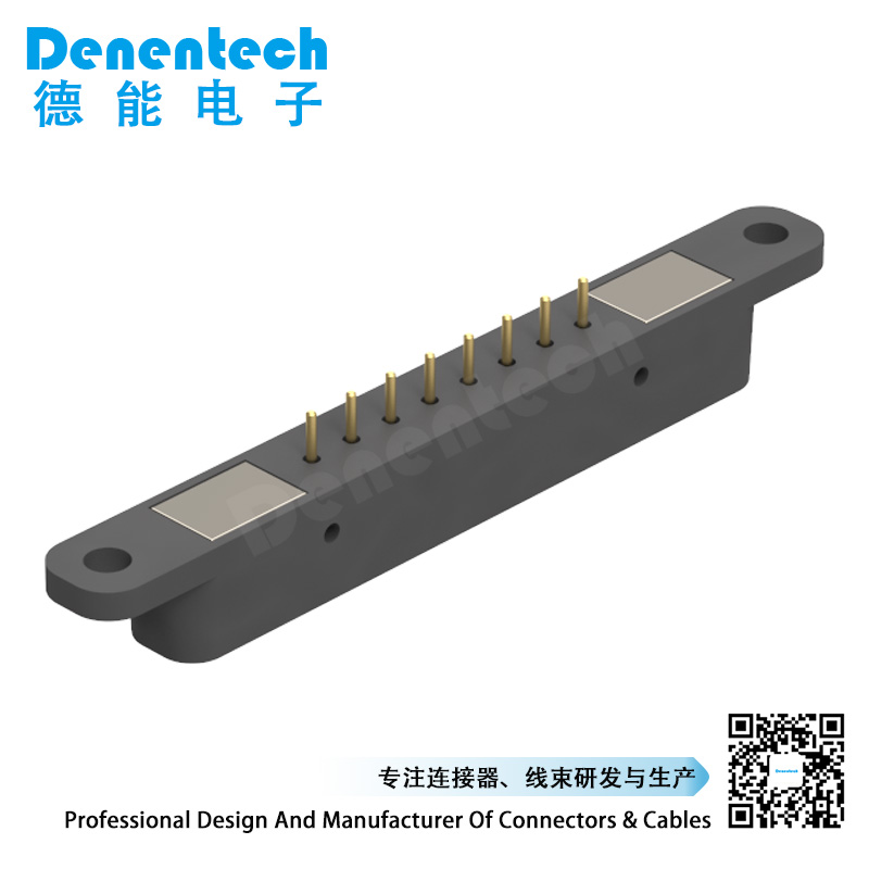 Denentech Hot sale Rectangular magnetic pogo pin 8P straight female magnetic pogo pin connector 3a